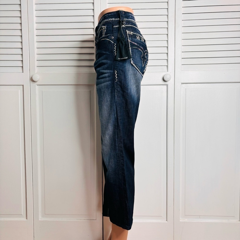 New ROCK REVIVAL Charlotte Capri Jeans Size 31 - Picture 3 of 13